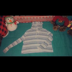 Blue and gray long sleeve shirt